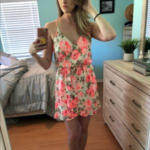 Lush bright floral wrap dress size S